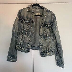 BKE Distressed Wash Denim Jacket - Buckle